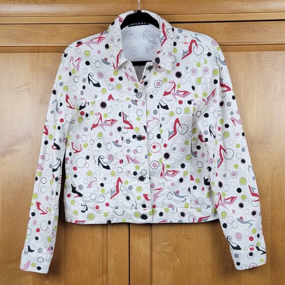 Mechant Jackets & Blazers - Mechant High Heeled Shoes Novelty Print Cream Jacket - M